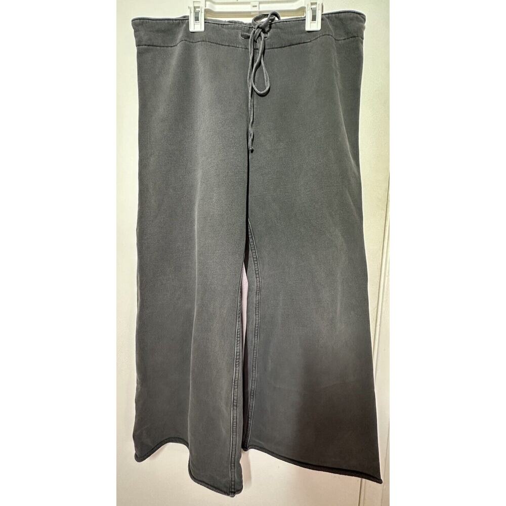 Nili Lotan Kiki Cropped Wide leg Drawstring Sweatpants Gray Womens Large